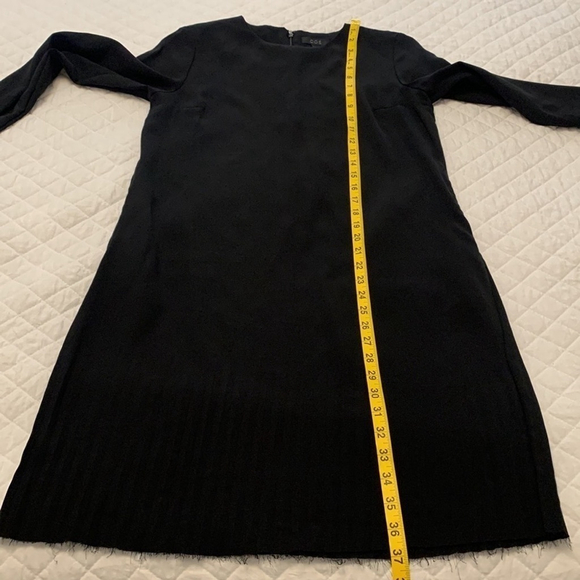 COS women’s dress long sleeves pleated hemline & cuffs back zipper black size 2 - Picture 13 of 14